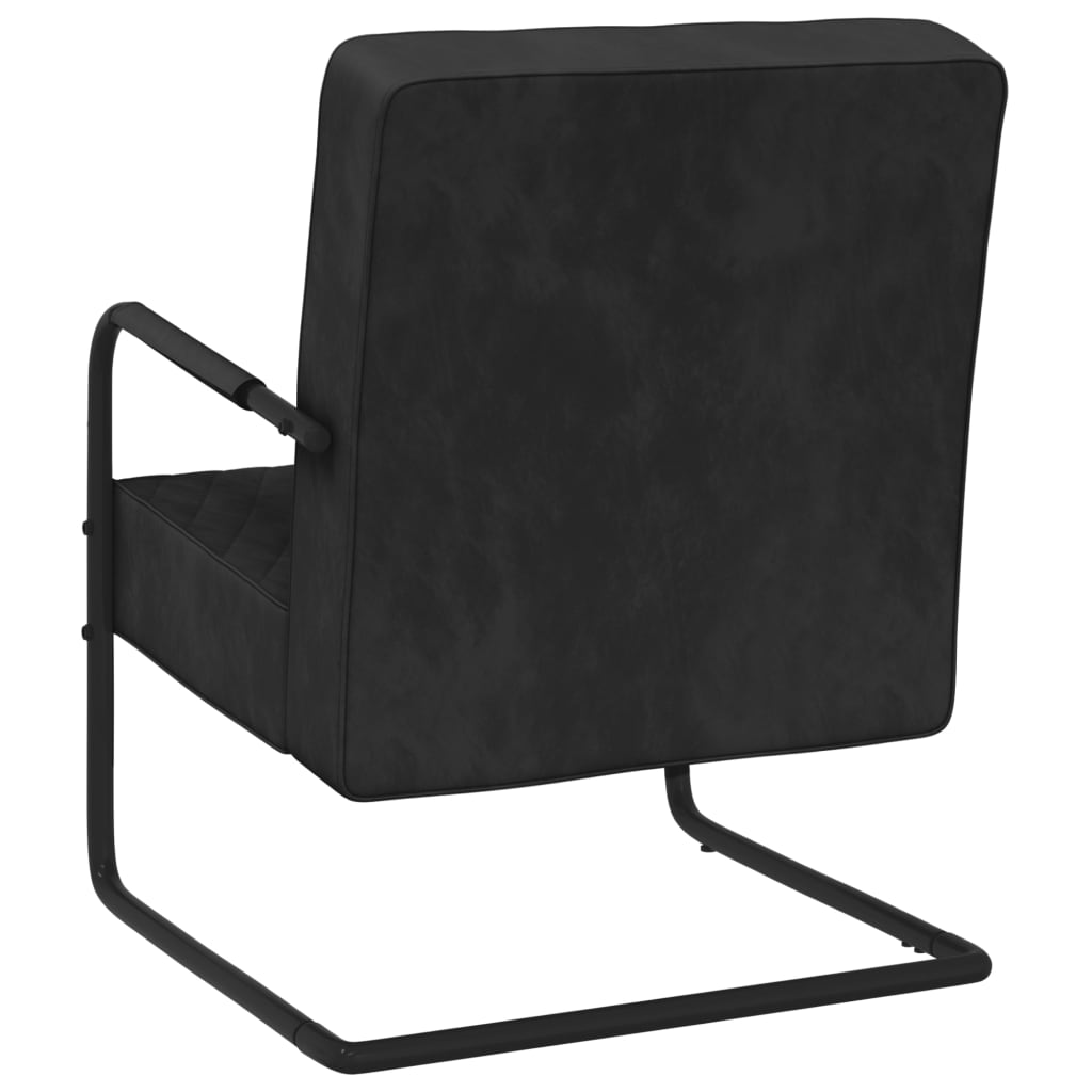 Конзолен стол, черен, кадифе
