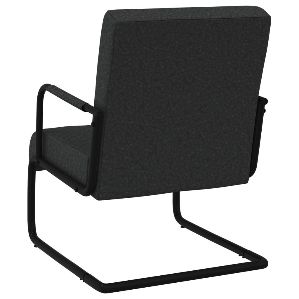 Конзолен стол, черен, изкуствена кожа