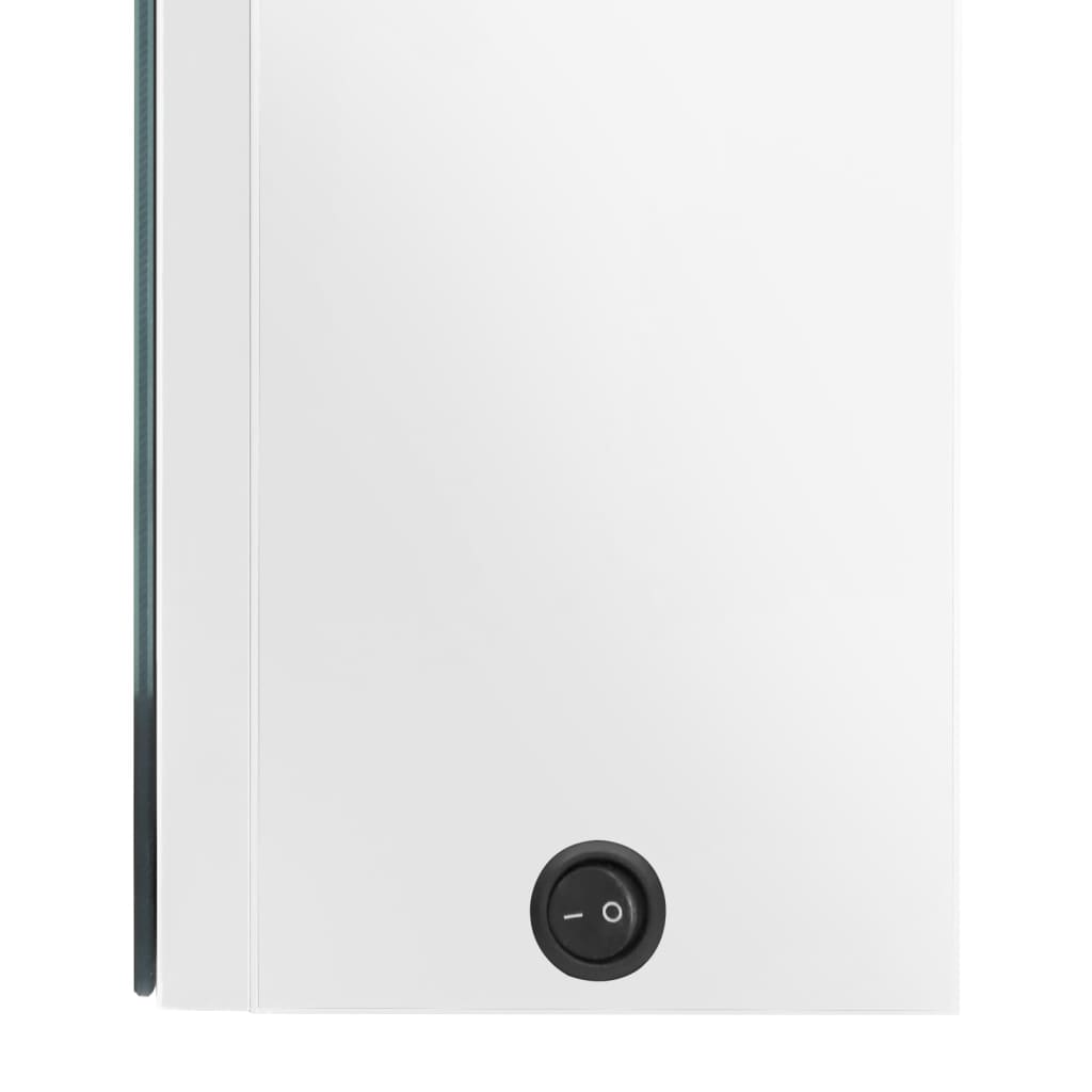 LED шкаф с огледало за баня, блестящо бяло, 50x13x70 см