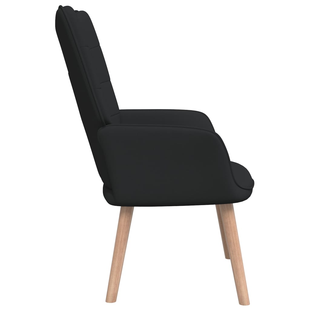 Релаксиращ стол, черен, плат