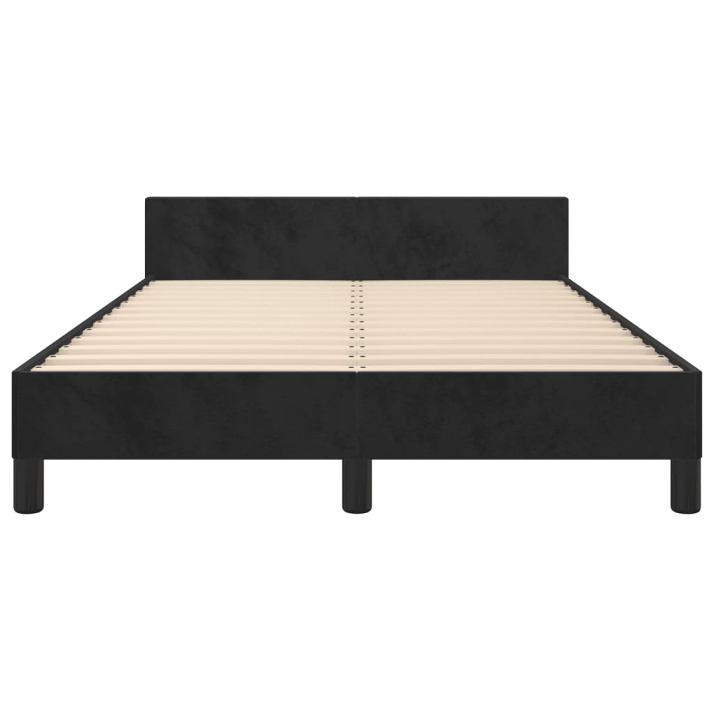 Рамка за легло с табла, черна, 120x190 см, кадифе