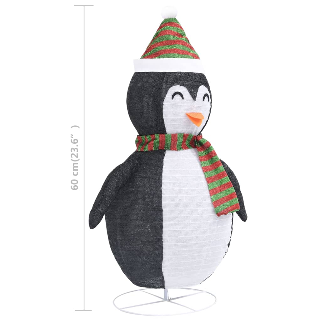 Декоративна коледна фигура на пингвин с LED, лукс, плат, 60 см