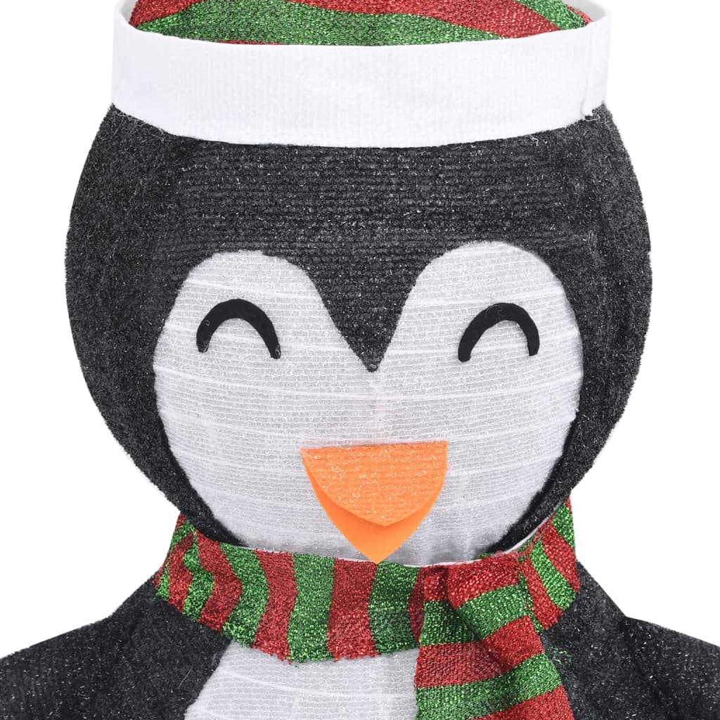 Декоративна коледна фигура на пингвин с LED, лукс, плат, 90 см