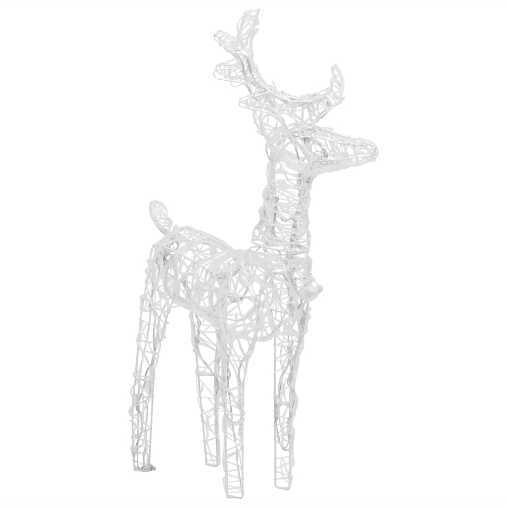 Коледна украса елени с шейна, 160 LED, 130 см, акрил