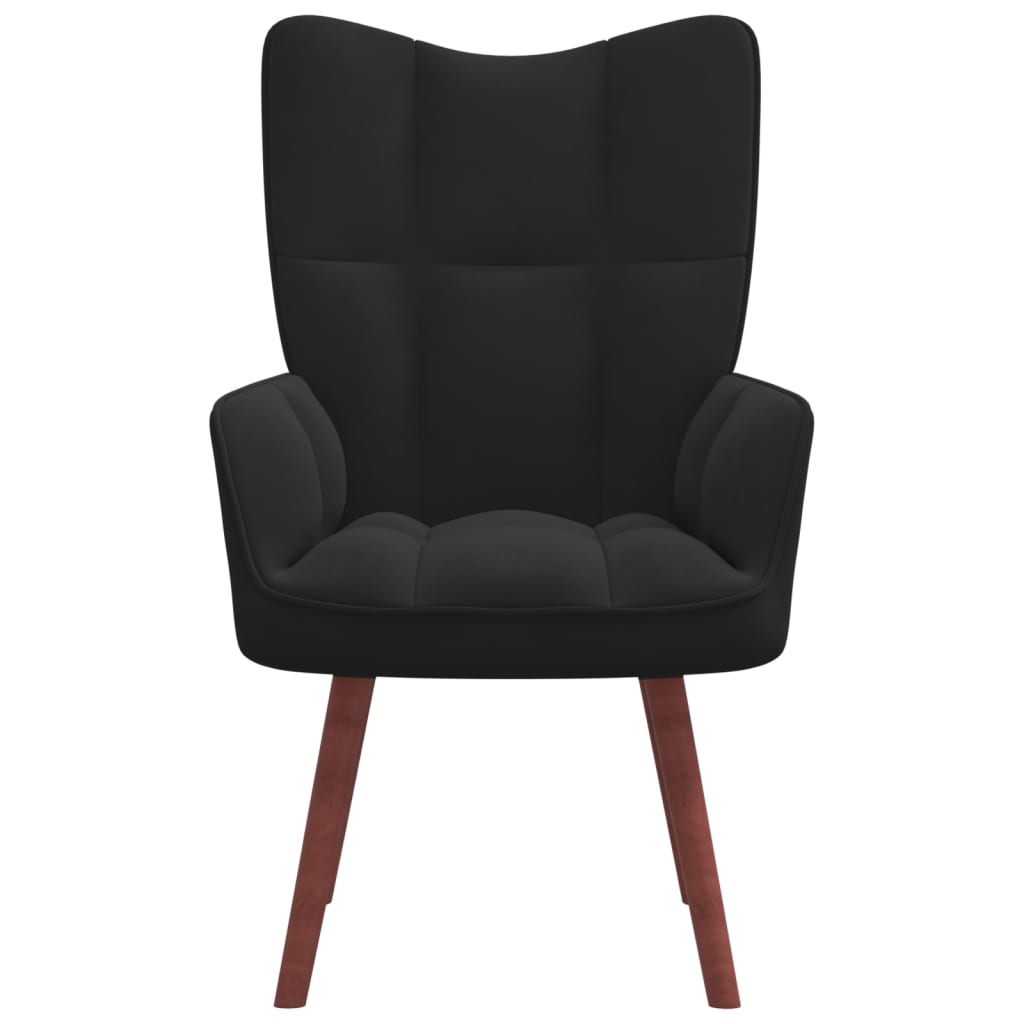 Релаксиращ стол, черен, кадифе