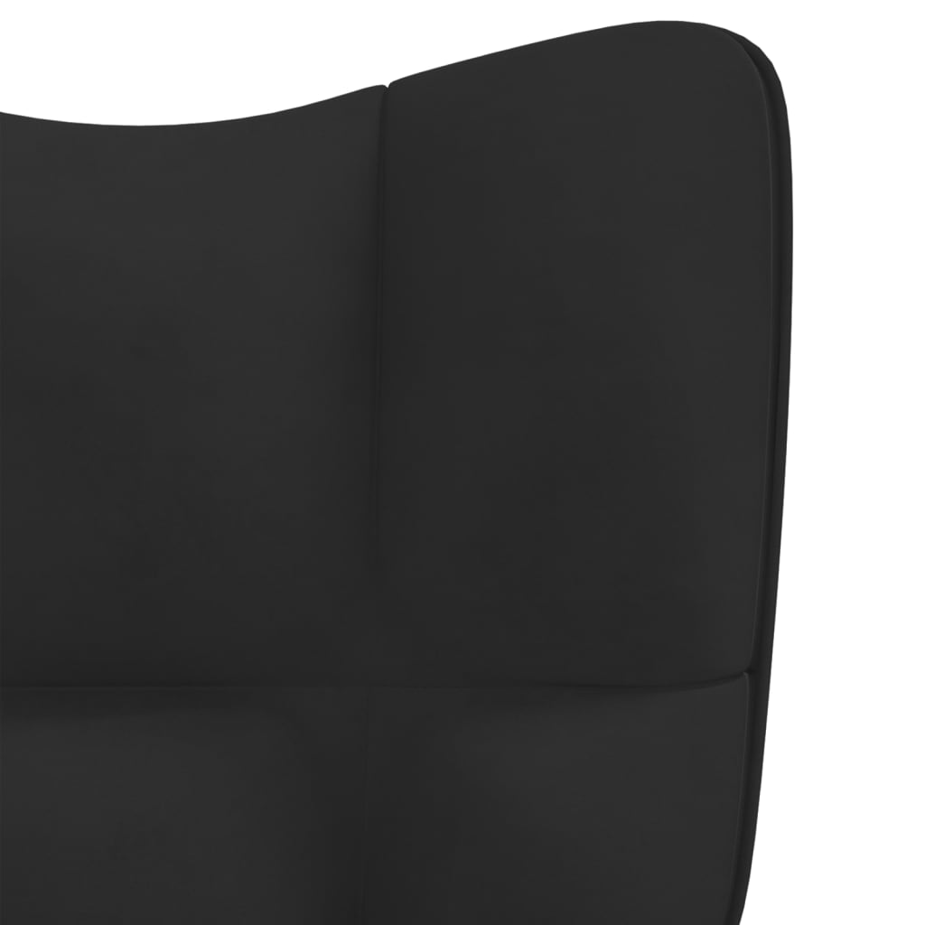 Релаксиращ стол, черен, кадифе