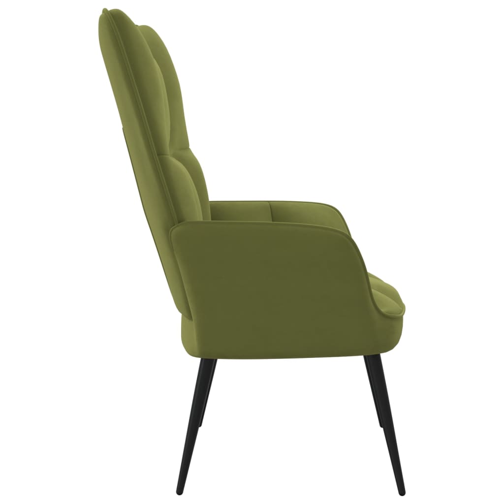 Релаксиращ стол, светлозелен, кадифе