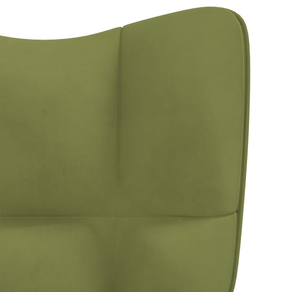 Релаксиращ стол, светлозелен, кадифе