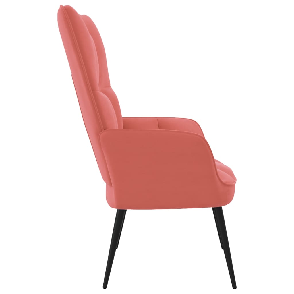 Релаксиращ стол, розов, кадифе