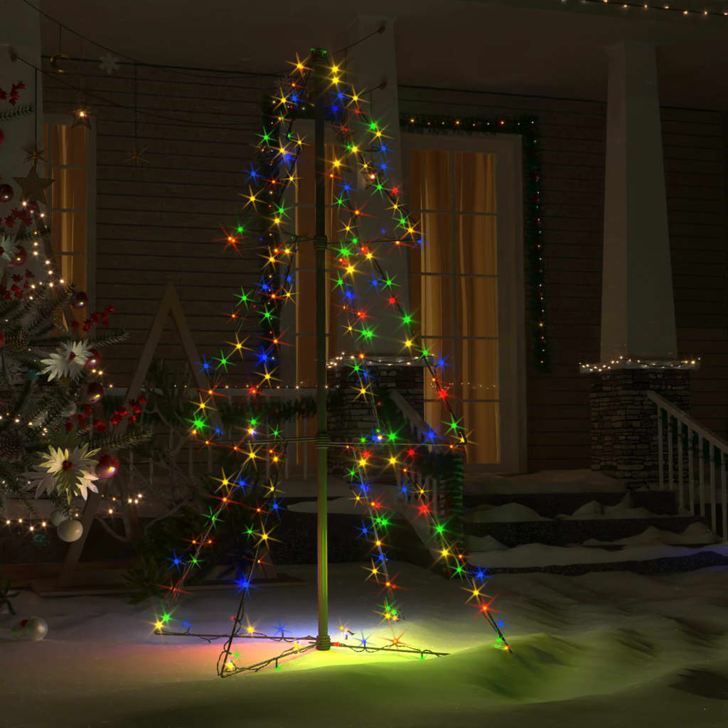 Коледна елха конус, 160 LED, закрито и открито, 78x120 см