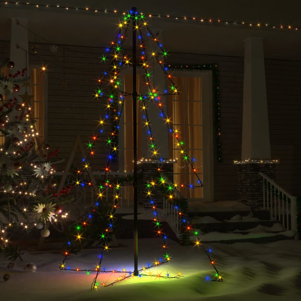 Коледна елха конус, 200 LED, закрито и открито, 98x150 см