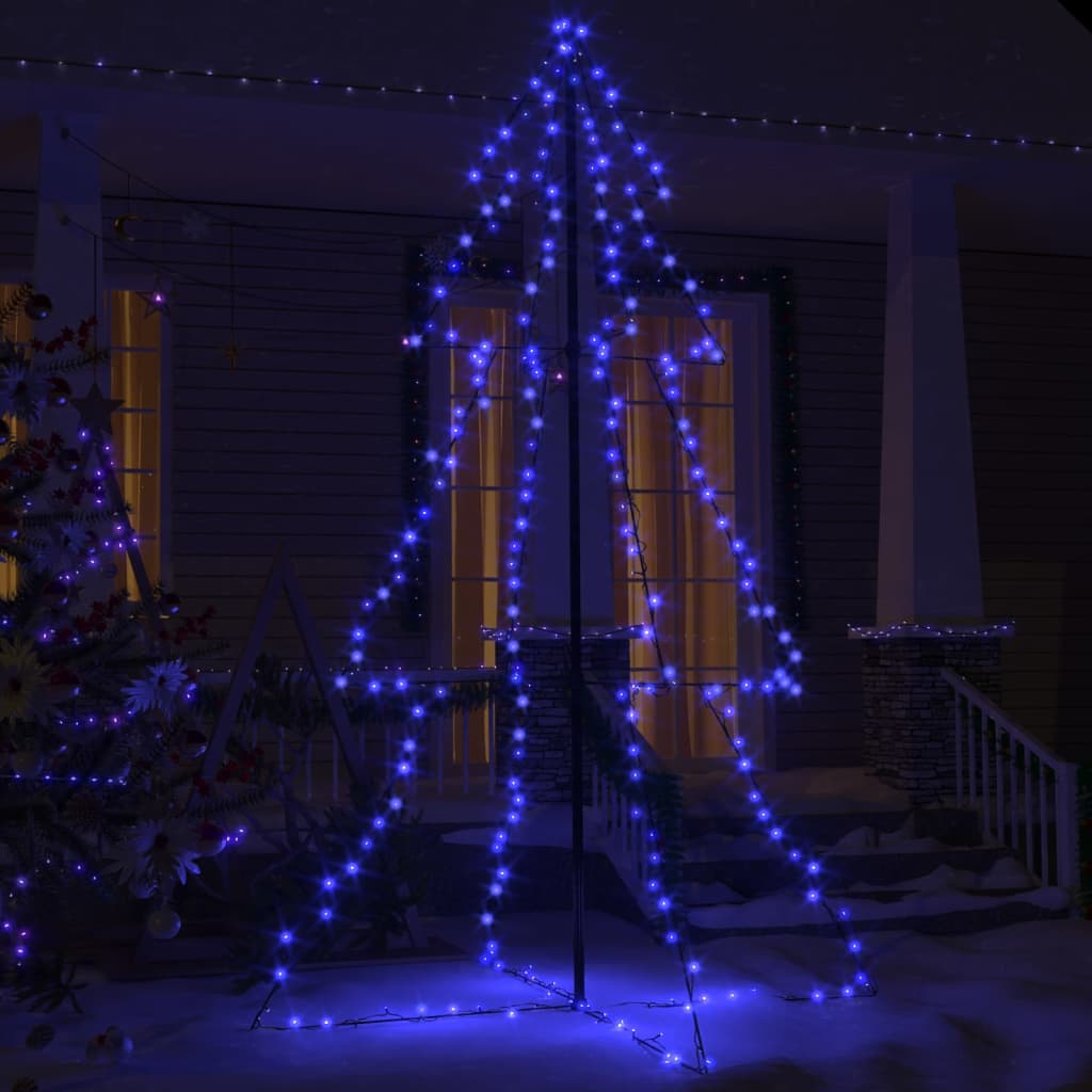 Коледна елха конус, 240 LED, закрито и открито, 118x180 см