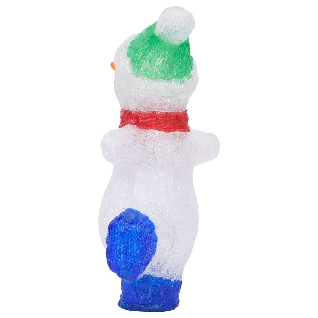 LED снежен човек коледна акрилна фигура закрито и открито 30 см