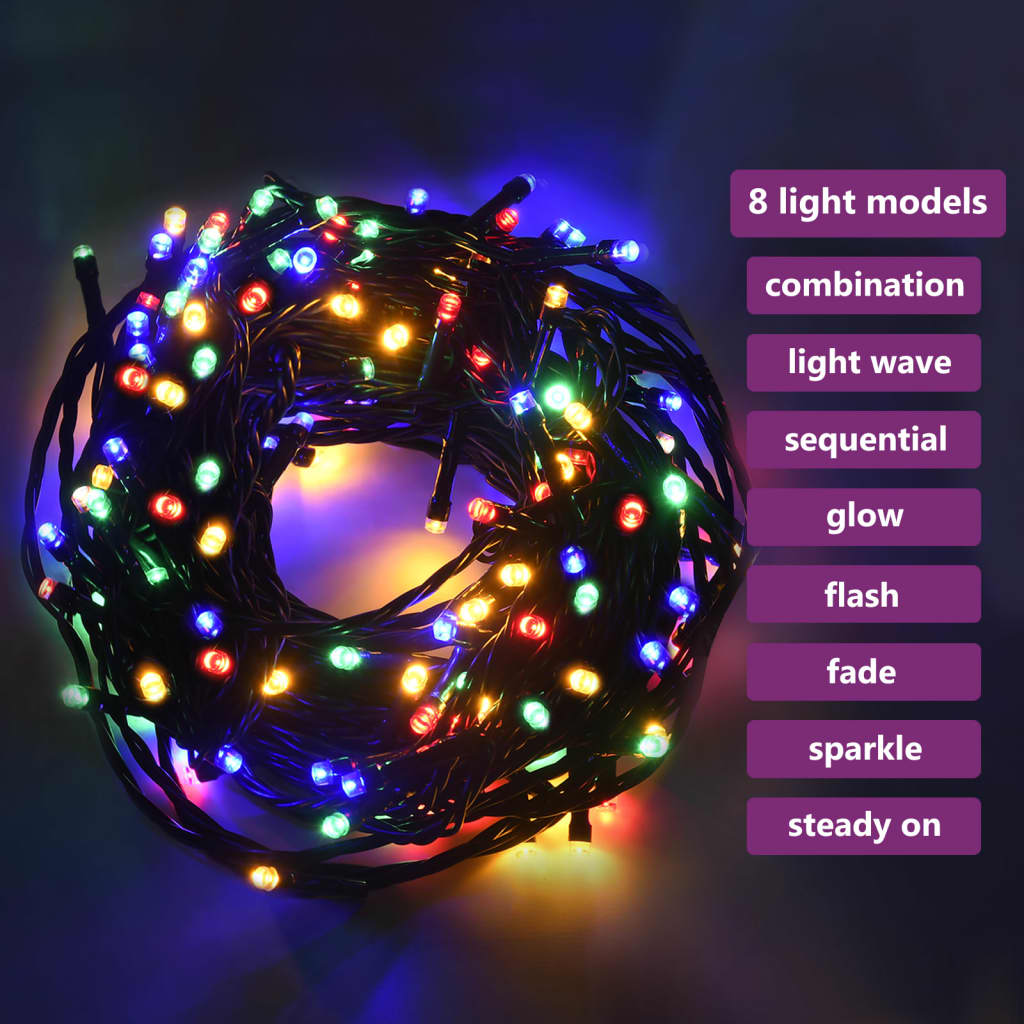 Светещ стринг с 400 многоцветни LED, 40 м, 8 ефекта