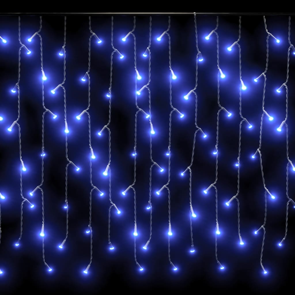 LED завеса ледени висулки 10 м 400 LED синьо 8 режима