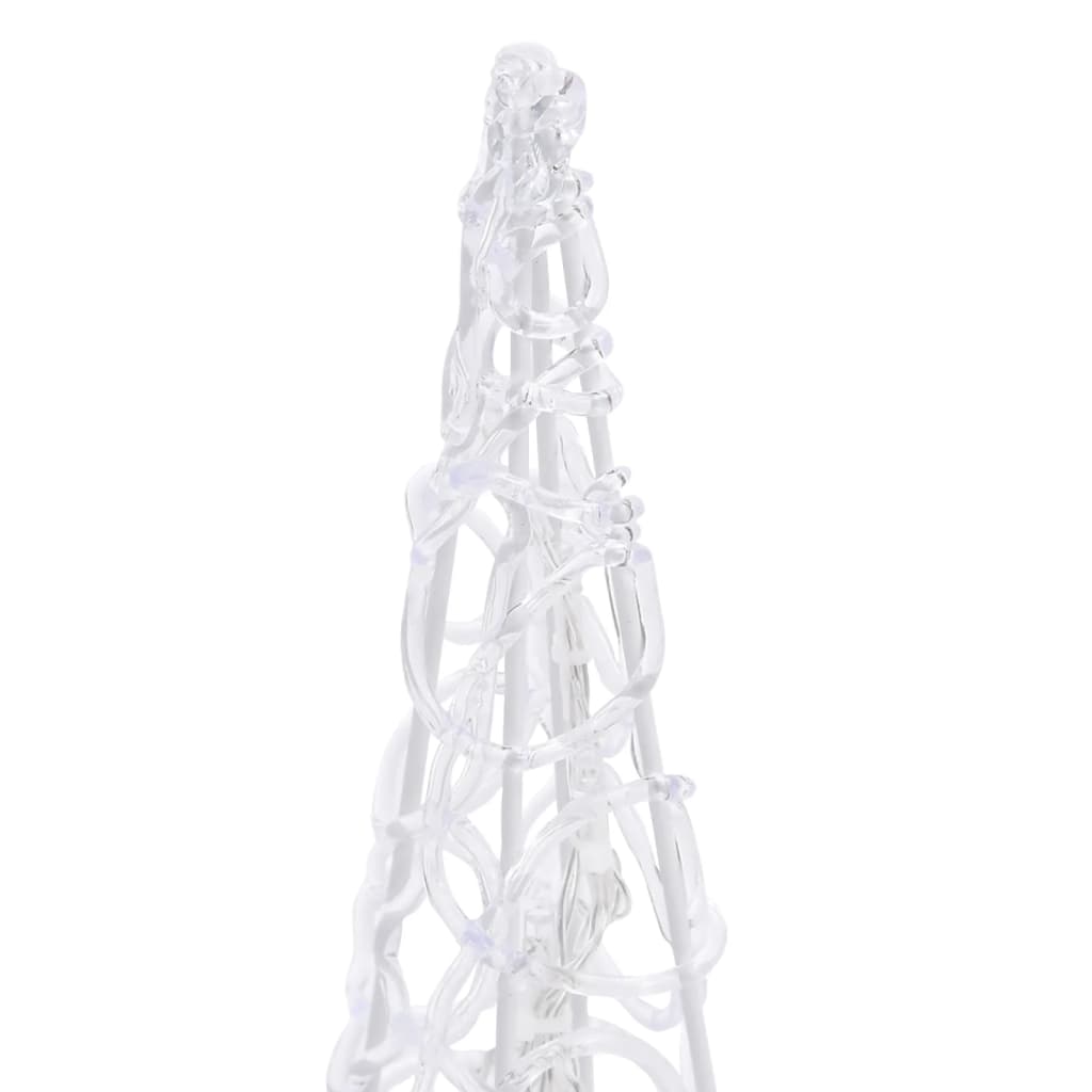 Акрилен декоративен LED светещ конус, топло бял, 90 см