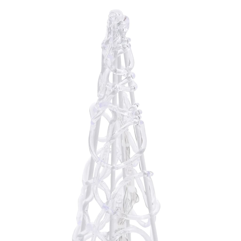 Акрилен декоративен LED светещ конус, студено бял, 90 см