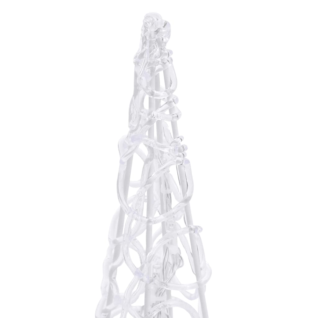 Акрилен декоративен LED светещ конус студено бял 120 см