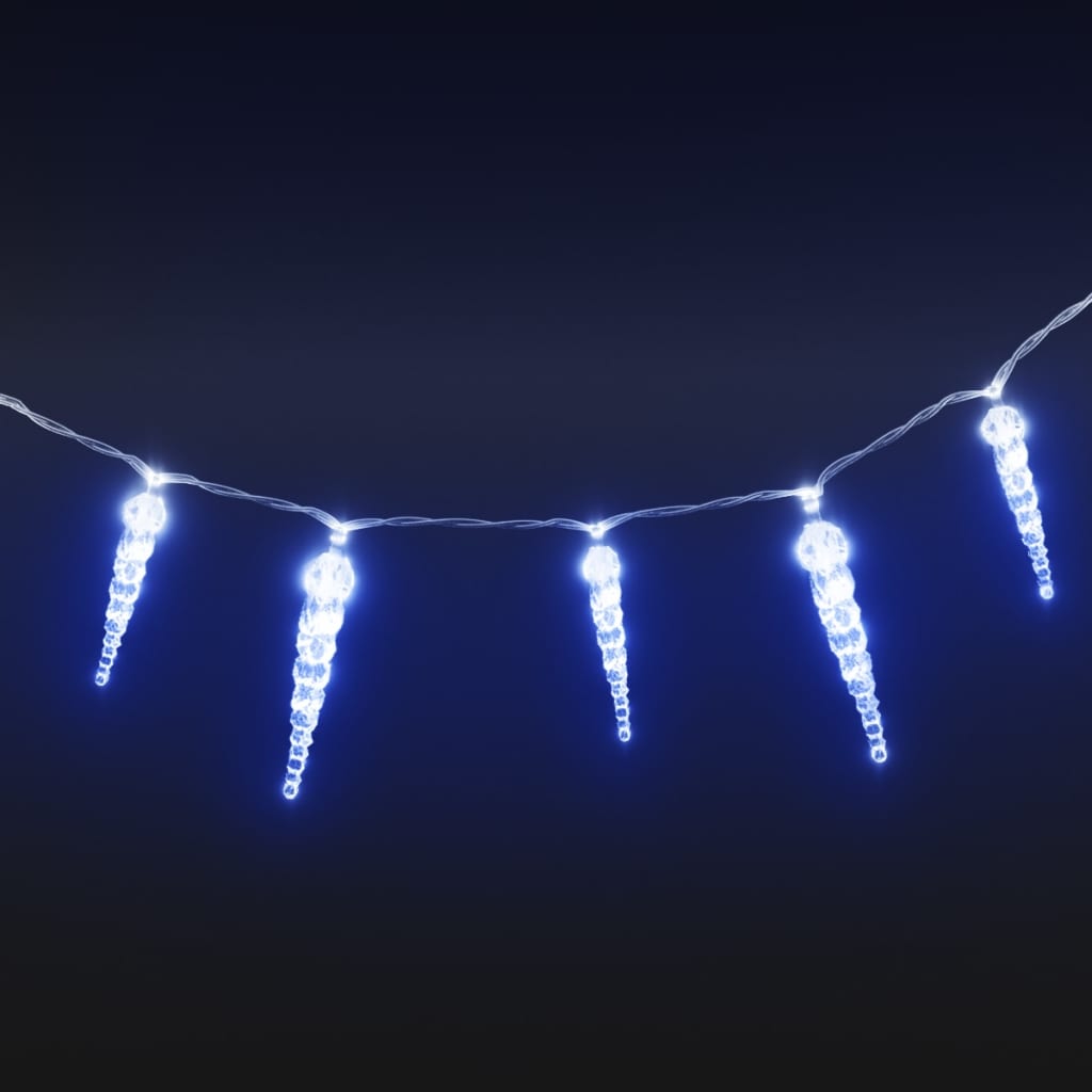Коледни лампи ледена висулка 40 бр сини акрил с дистанционно