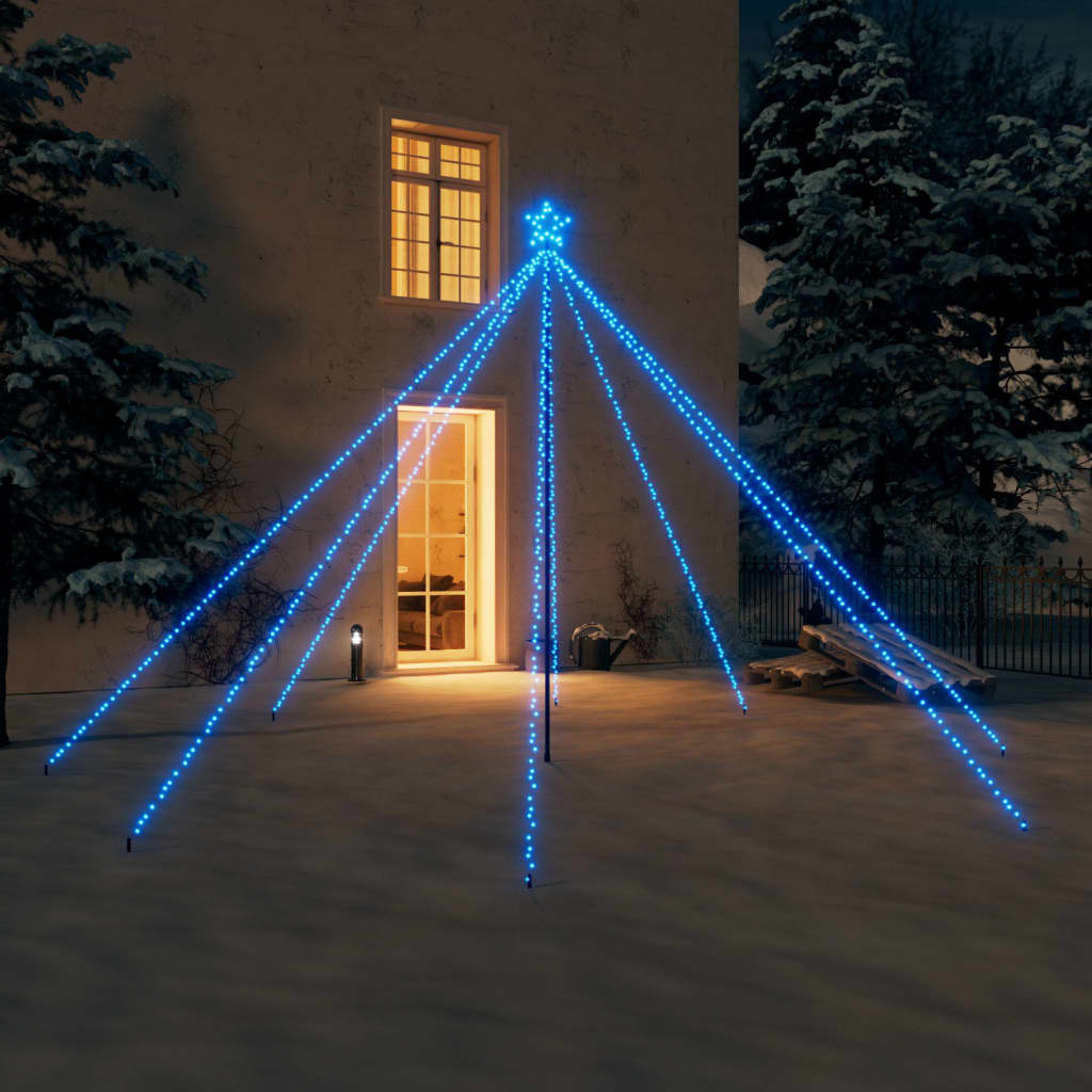 Светеща коледна елха, за закрито/открито, 576 LED, синя, 3,6 м