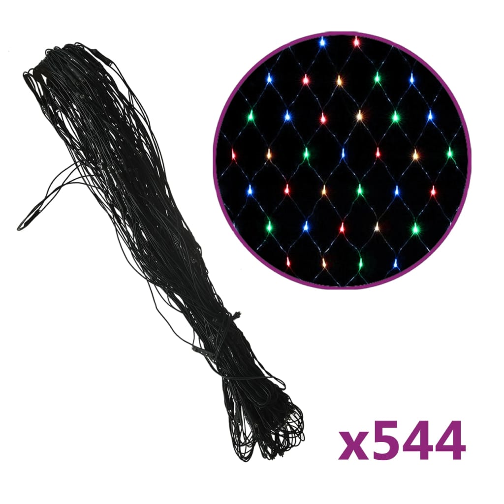 Коледна светеща мрежа цветна 4x4 м 544 LED за закрито/открито