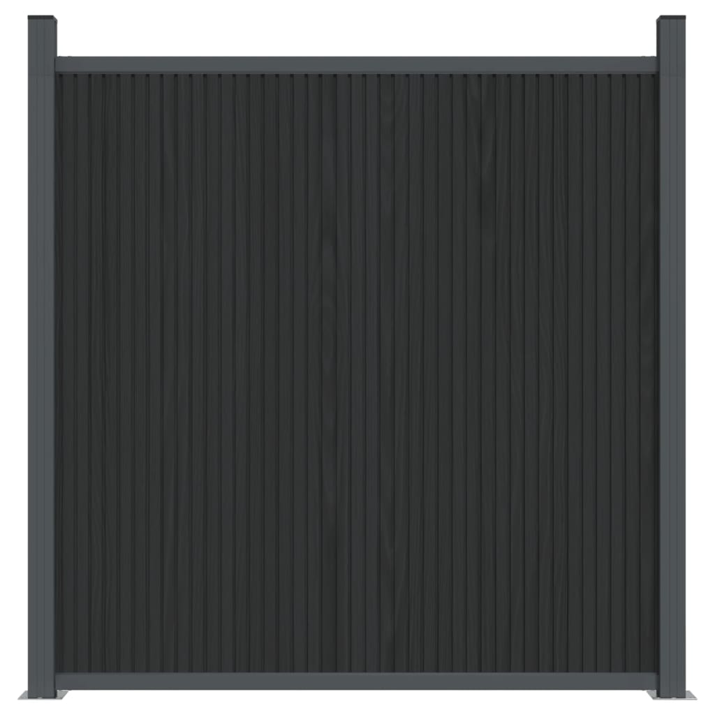 Ограден панел, сив, 353x186 см, WPC