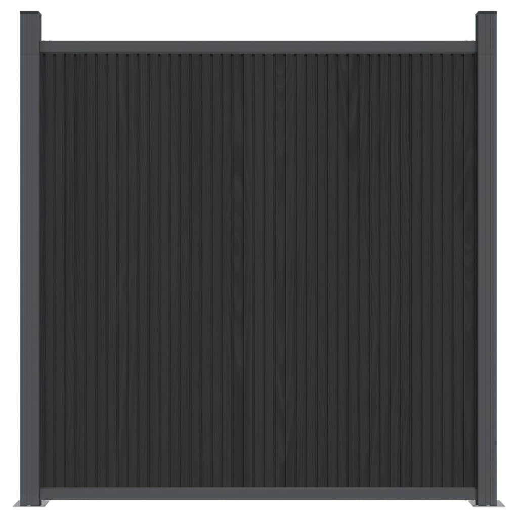Ограден панел, сив, 872x186 см, WPC