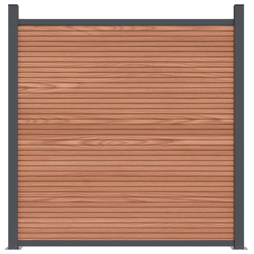 Ограден панел, кафяв, 353x186 см, WPC