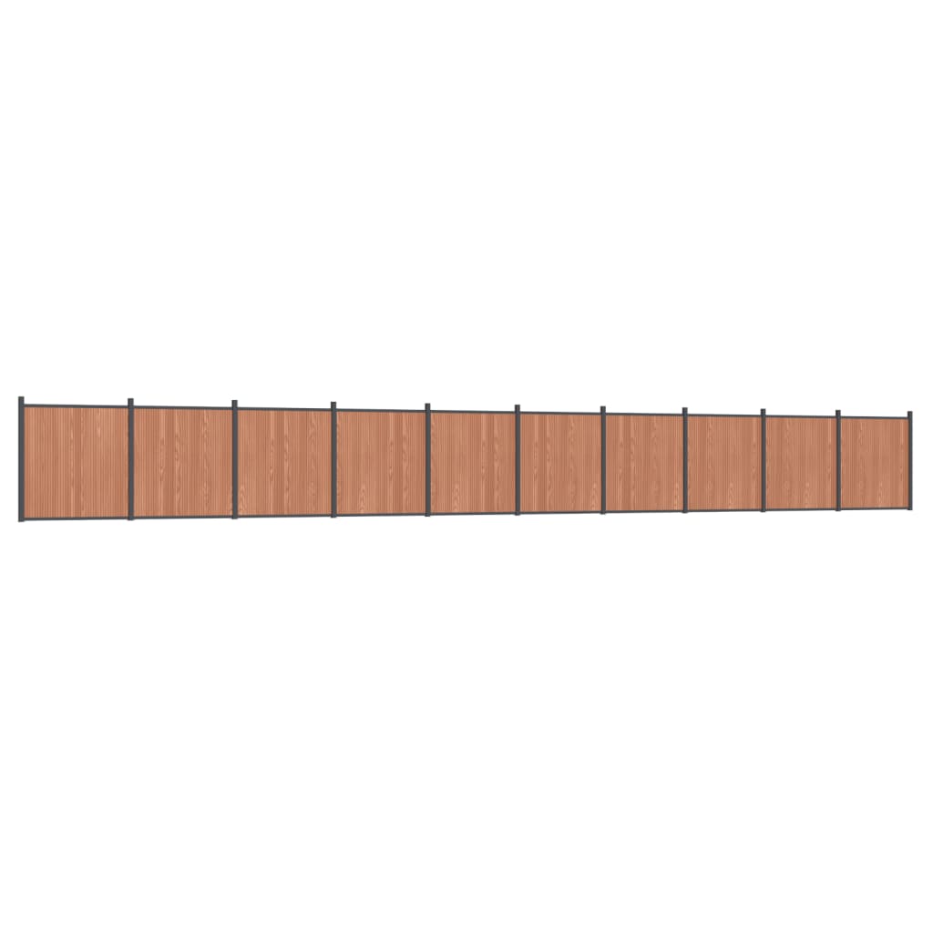 Ограден панел, кафяв, 1737x186 см, WPC