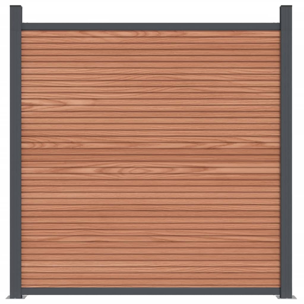 Ограден панел, кафяв, 1737x186 см, WPC