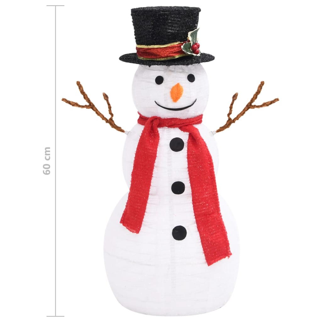 Декоративна фигура на снежен човек с LED лукс плат 60 см
