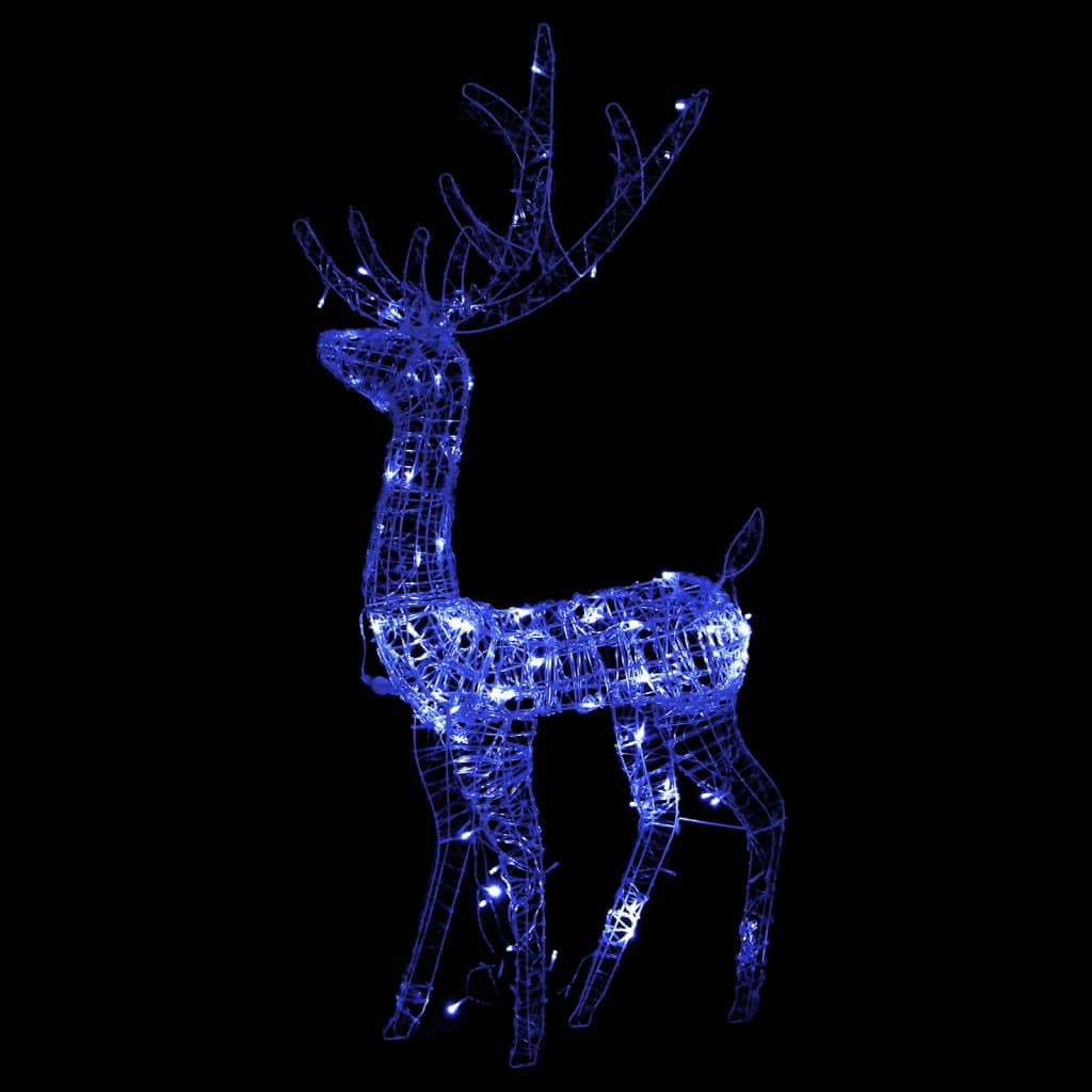 Коледна украса елен, акрил, 140 LED, 120 см, синьо