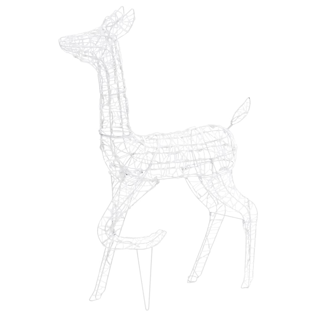 Акрилна коледна украса семейство елени, 160 LED, студено бяло