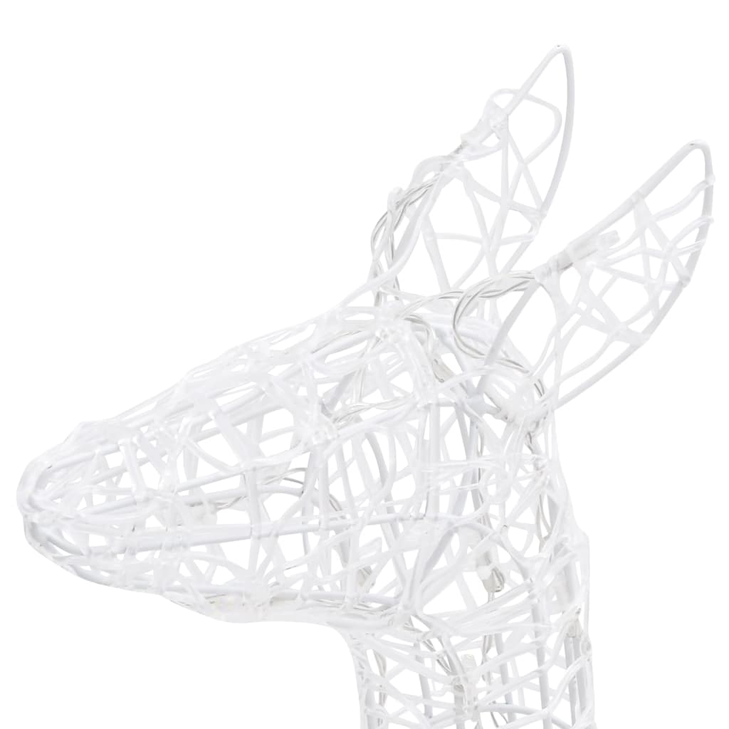 Акрилна коледна украса семейство елени, 300 LED, студено бяла