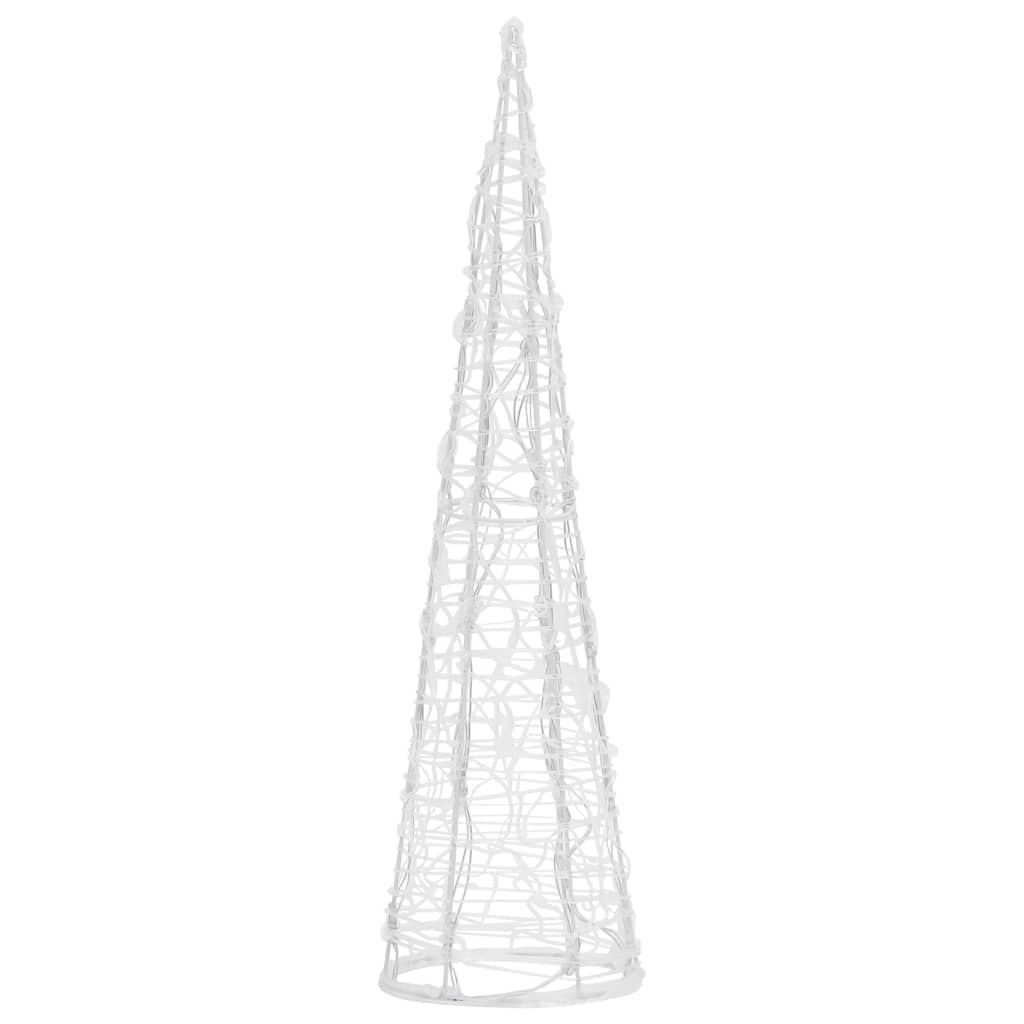 Акрилна декоративна пирамида LED светещ конус студено бял 60 см