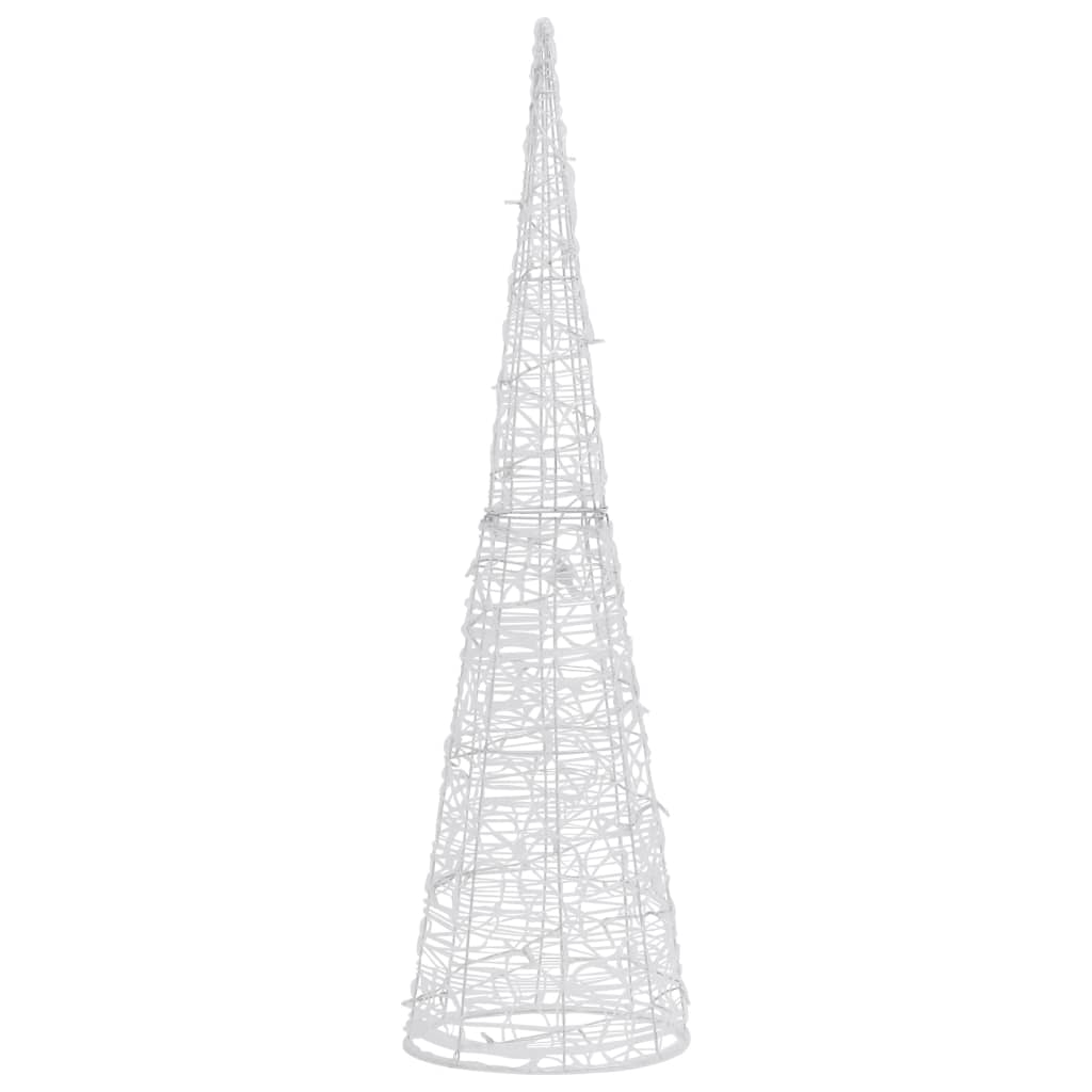 Акрилна декоративна пирамида LED светещ конус  топло бяла 90 см