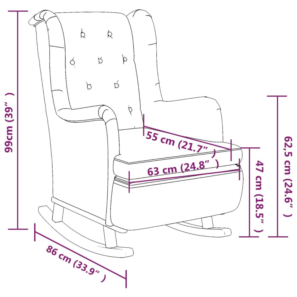 Люлеещ фотьойл с крака от каучук масив, виненочервен, кадифе