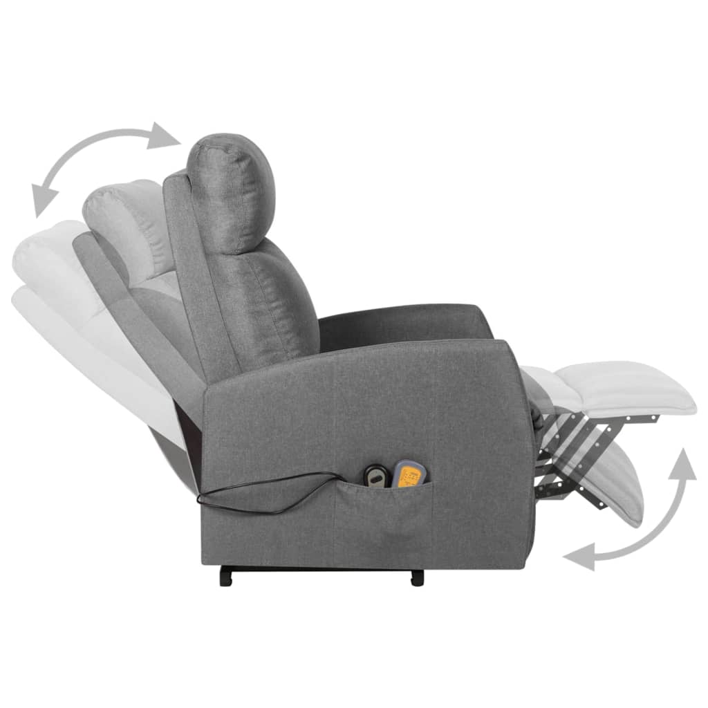 Изправящ масажен наклоняем стол, светлосив, текстил
