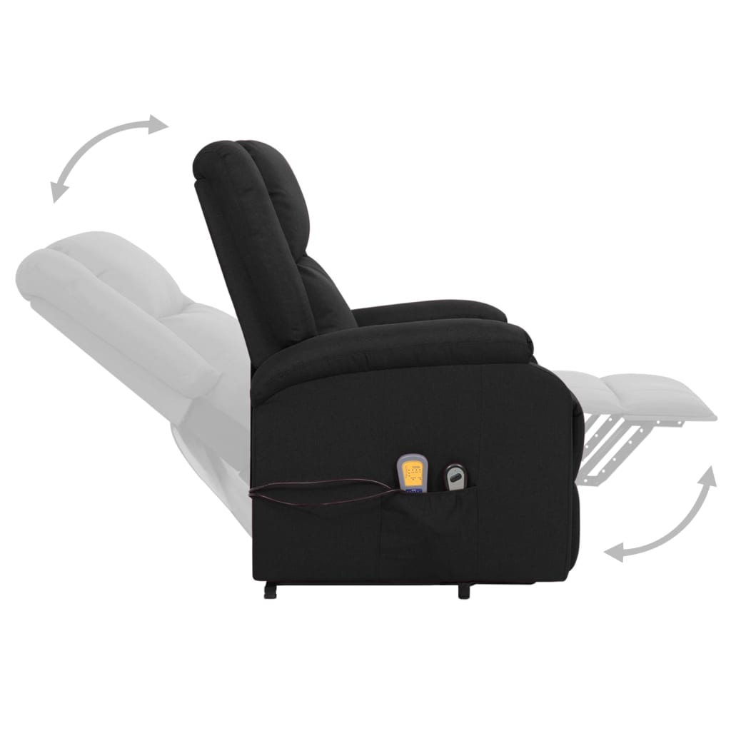 Изправящ масажен стол, черен, текстил