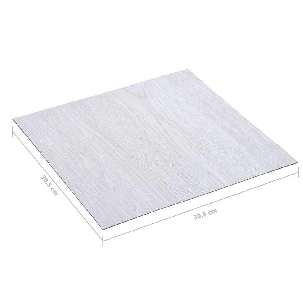 Самозалепващи подови дъски 20 бр PVC 1,86 кв.м. бели