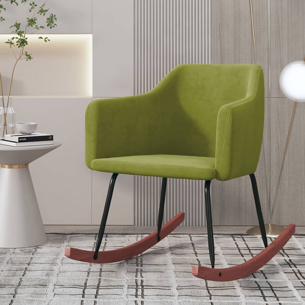 Люлеещ стол, светлозелен, кадифе