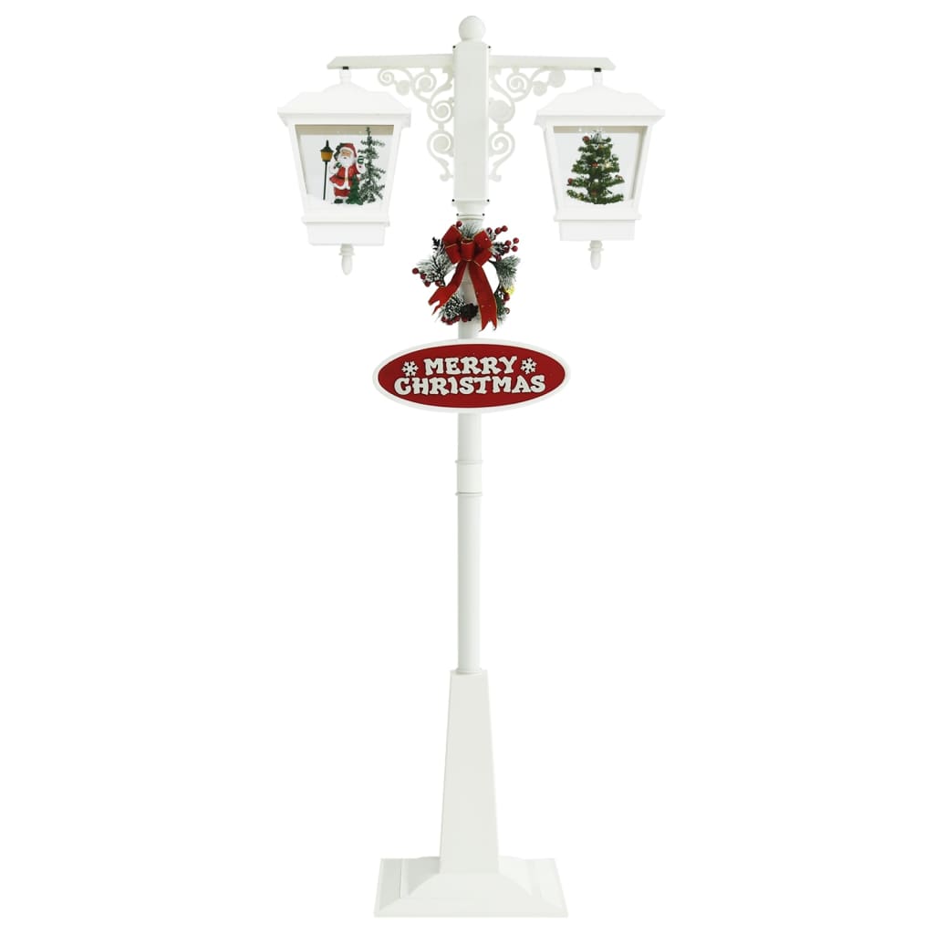Улична лампа с Дядо Коледа, бяло и червено, 81x40x188 см, PVC