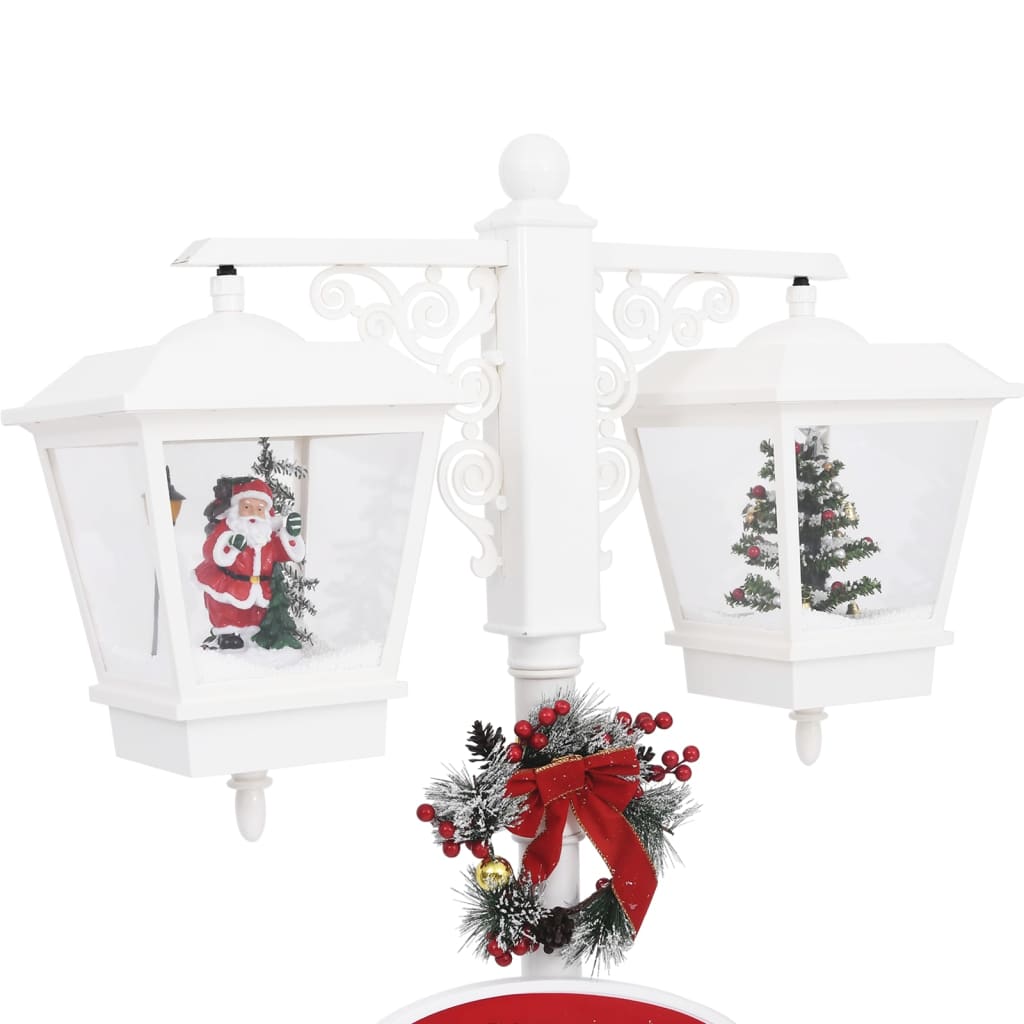 Улична лампа с Дядо Коледа, бяло и червено, 81x40x188 см, PVC