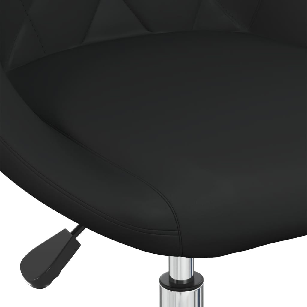Въртящи се трапезни столове, 2 бр, черни, изкуствена кожа