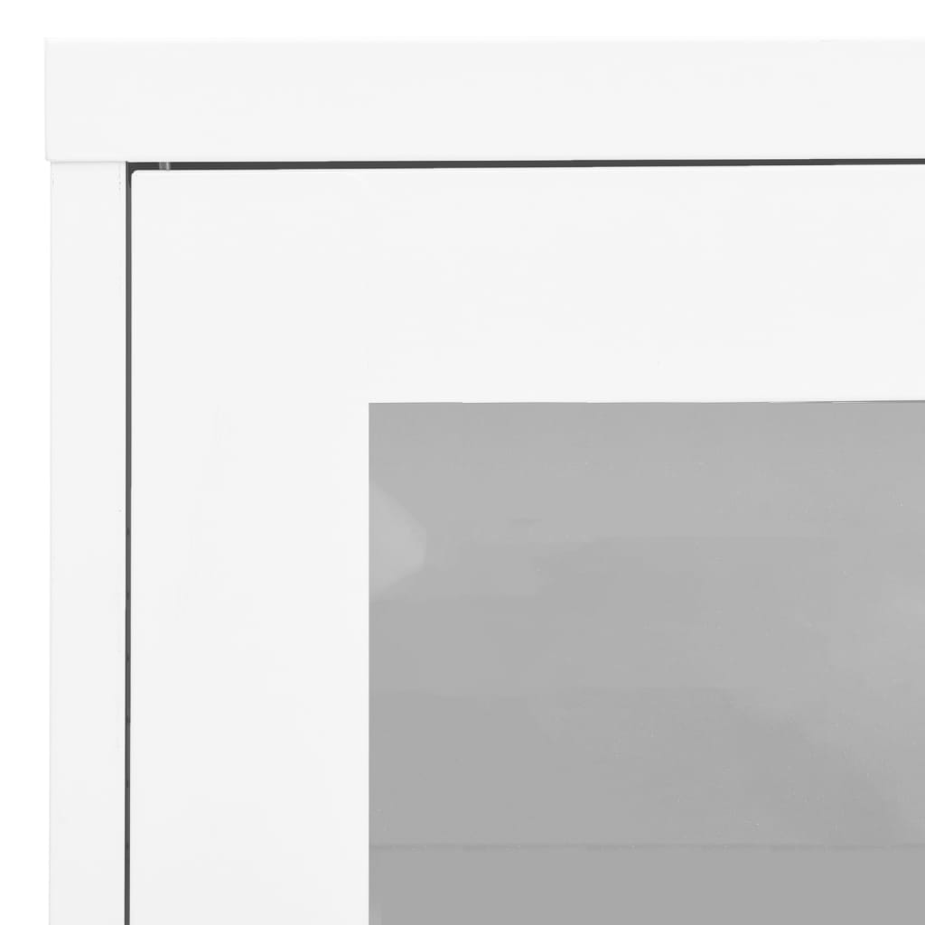 Офис шкаф, бял, 90x40x70 см, стомана