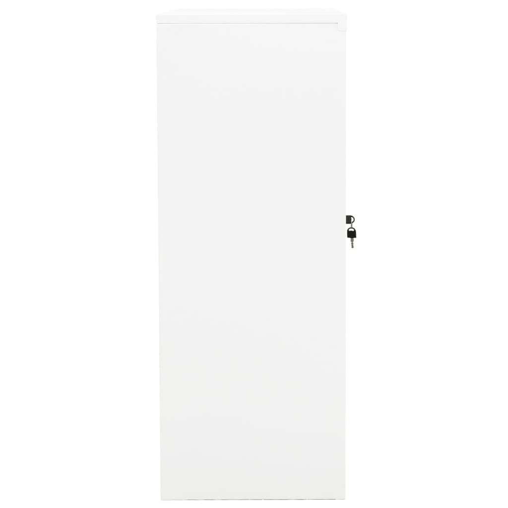 Офис шкаф, бял, 90x40x105 см, стомана