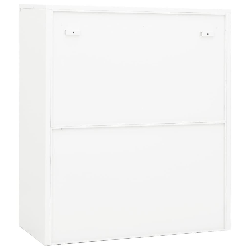 Офис шкаф, бял, 90x40x105 см, стомана