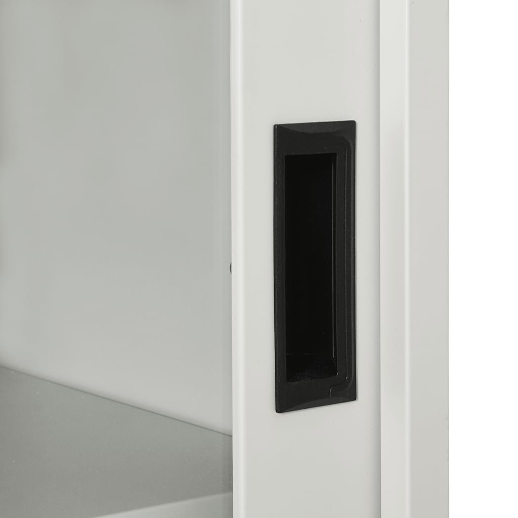 Шкаф с плъзгаща врата, светлосив, 90x40x90 см, стомана