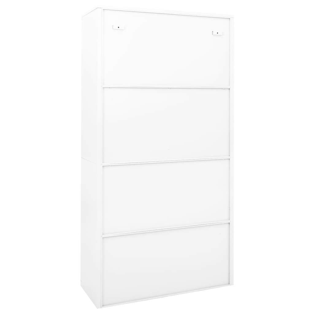 Офис шкаф с плъзгаща се врата, бял, 90x40x180 см, стомана