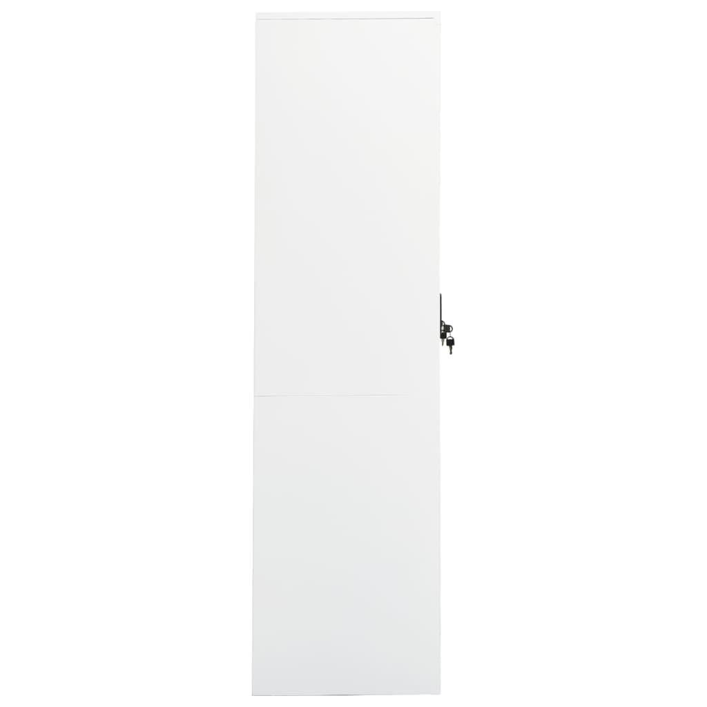 Гардероб, бял, 80x50x180 см, стомана